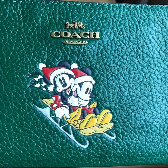 🐭 Disney X Coach Corner Zip Wristlet With Sled Motif - Picture 2 of 13